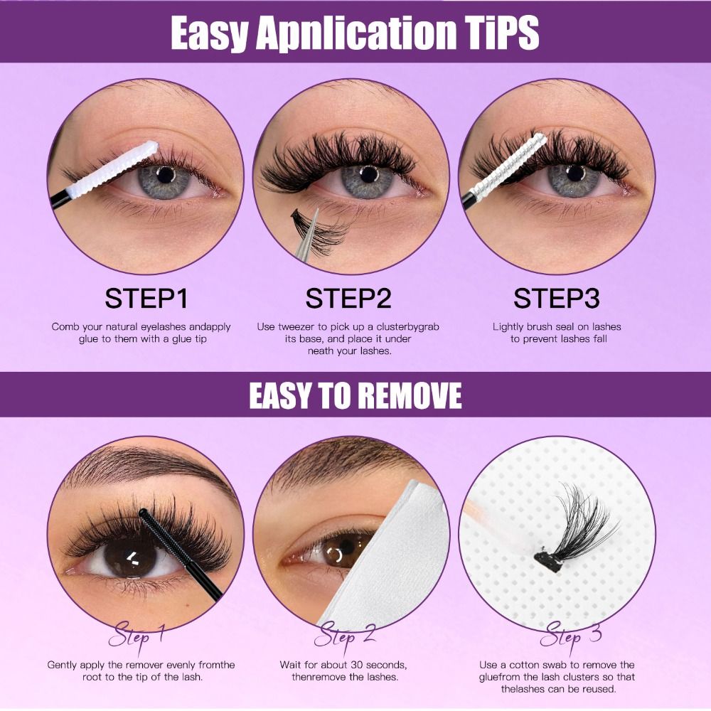 Eyelash Extension Look - Natural Look False Eyelashes Bond and