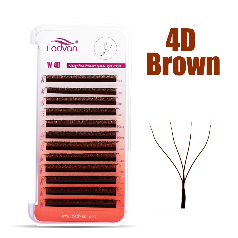 FADVAN Brown 3D/4D W Shape D C - đánh giá và giá Eyelash Extension Human Hair